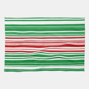 Paño De Cocina Rayas rojas y verdes