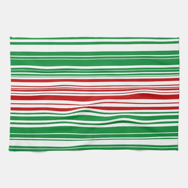 Paño De Cocina Rayas rojas y verdes (Horizontal)