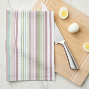 Paño De Cocina Rayas rosa, aqua, menta, lluvia de primavera y mal