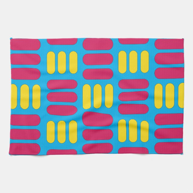 Paño De Cocina Rayas rosadas amarillas (Horizontal)