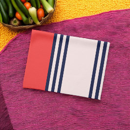 Paño De Cocina Rayas Uniformes Rojas y Negras