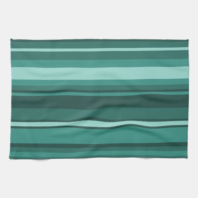 Paño De Cocina rayas verde azuladas (Horizontal)