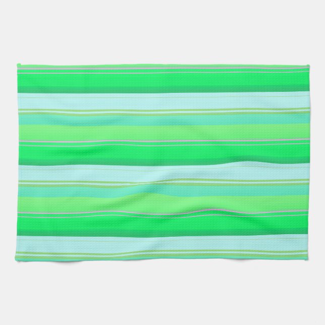 Paño De Cocina Rayas verdes aqua lindas (Horizontal)