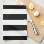 Paño De Cocina Rayas Verticales Banda Negra Y Blanca<br><div class="desc">Rayas verticales - patrón rayado en blanco y negro.</div>