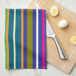 Paño De Cocina Rayas Verticales Retro Coloridas