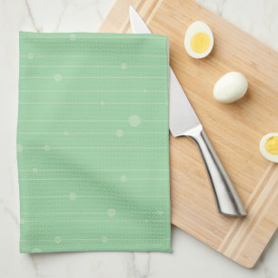 Paño De Cocina Rayas y puntos simples modernos verde menta eco