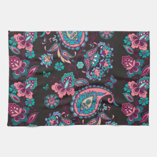 Paño De Cocina Rayo Paisley: negro decorativo sin foco