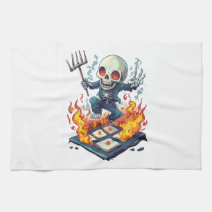 Paño De Cocina Rayuela del Infierno � Cráneo de Demonio Divertido