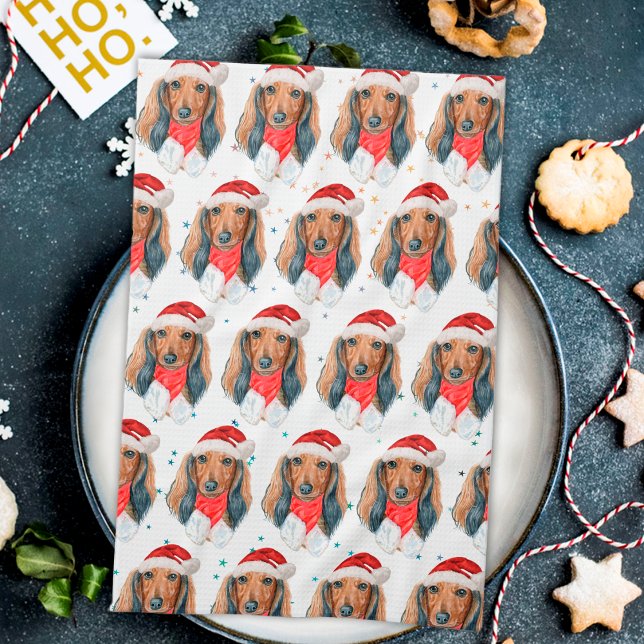 Paño De Cocina Raza de perro Dachshund Navidad (Subido por el creador)