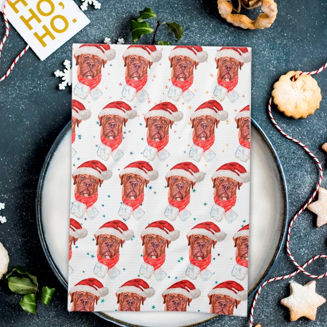Paño De Cocina Raza de perro mastín francés Navidad (Subido por el creador)