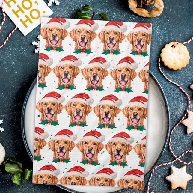 Paño De Cocina Raza de perro Retriever Dorado Navidad (Subido por el creador)