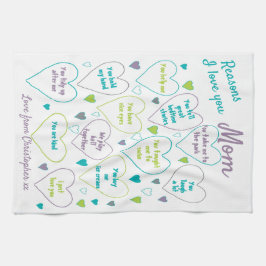 Paño De Cocina Razones personalizadas por las que amo a mamá