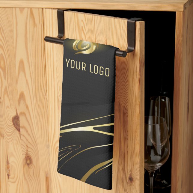 Paño De Cocina Realistic elegant Black Gold Hair Style (Pliegue de tercios)