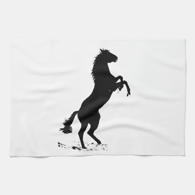 Paño De Cocina Rearing Horse Silhouette (Horizontal)