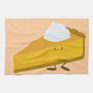 Paño De Cocina Rebanada sonriente de pastel de calabaza