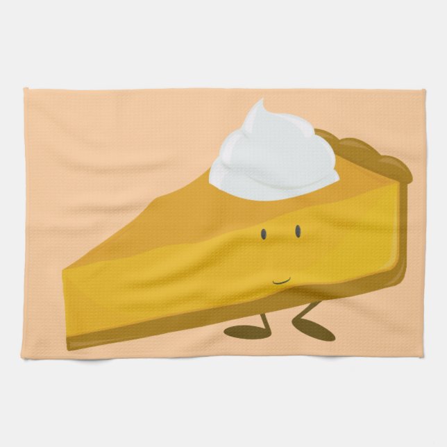 Paño De Cocina Rebanada sonriente de pastel de calabaza (Horizontal)
