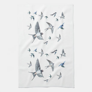 Paño De Cocina  Rebaño de aves tragaperras que vuelan 