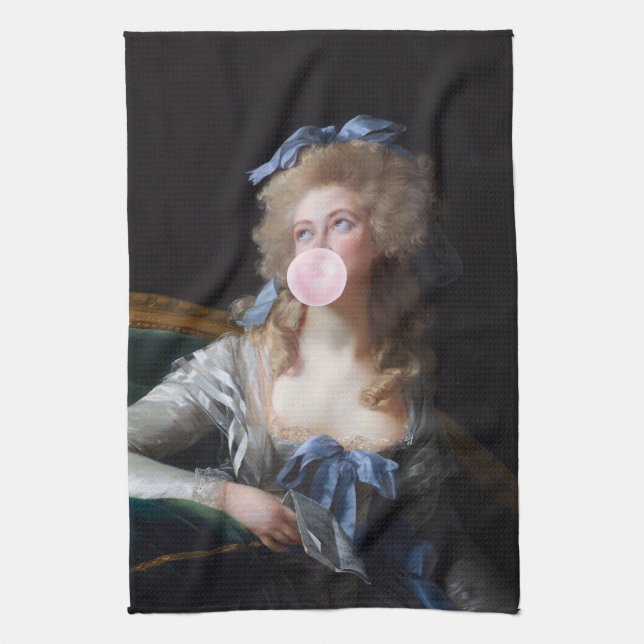 Paño De Cocina Recatada con chicle rosa (Vertical)