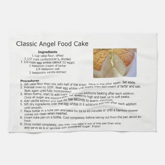 Paño De Cocina Receta clásica de pastel de comida Angel (Horizontal)