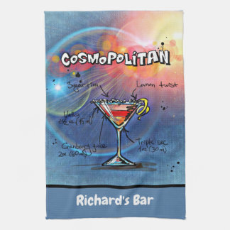 Paño De Cocina Receta cosmopolita Personalizado personalizado bar