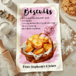 Paño De Cocina Receta de Biscuit personalizada<br><div class="desc">Lleve un toque de encanto casero a su cocina con esta toalla de cocina personalizada de Biscuit Recipe. Con una receta clásica de galletas, esta toalla es a la vez decorativa y funcional. Personalizar con tu nombre o un mensaje especial, haciéndolo un regalo perfecto para los panaderos o una deliciosa...</div>