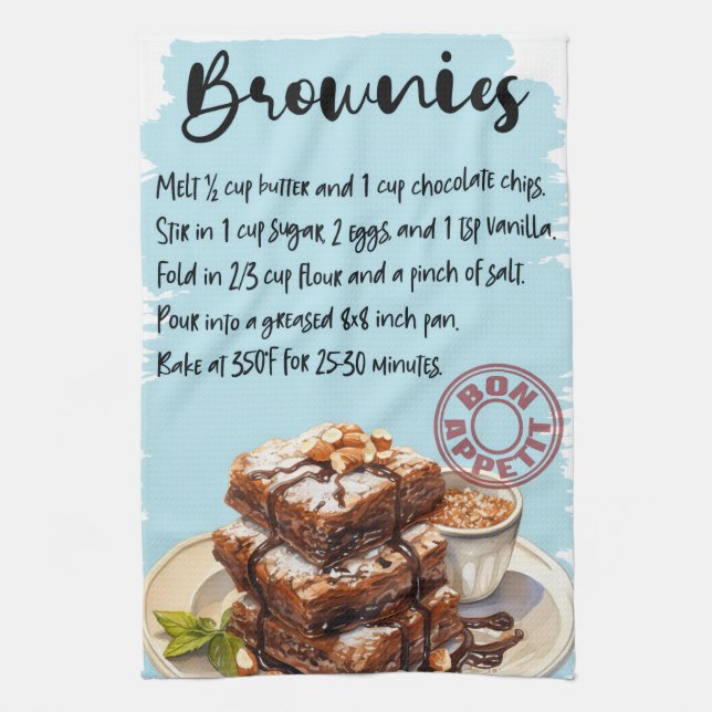 Paño De Cocina Receta de Brownies (Vertical)