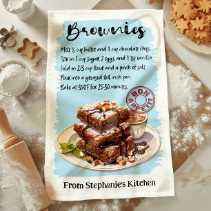 Paño De Cocina Receta de Brownies Personalizada