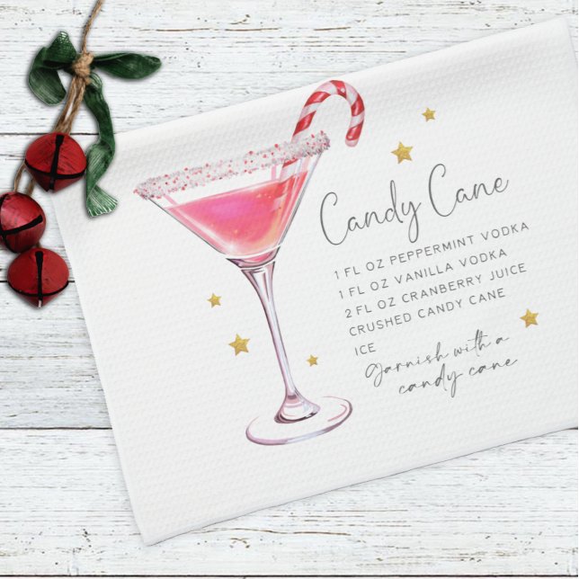 Paño De Cocina Receta de Candy Cane Martini para beber Navidades  (Subido por el creador)