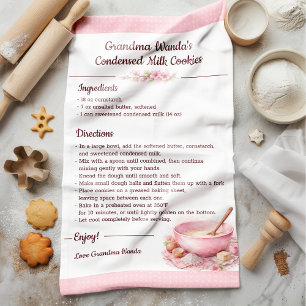 Paño De Cocina Receta de cocina floral vintage para guardar