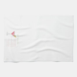 Paño De Cocina Receta de cóctel cosmopolita acuarela