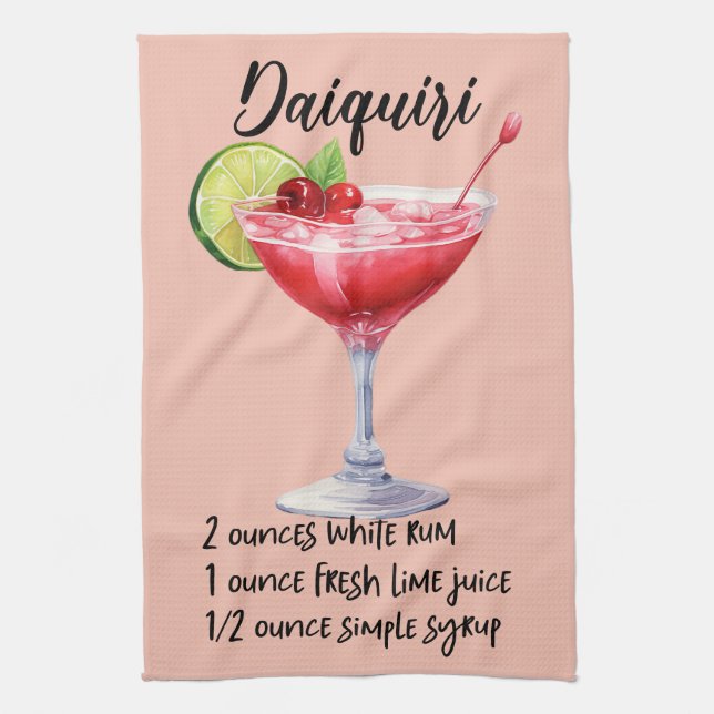 Paño De Cocina Receta de cóctel Daiquiri (Vertical)
