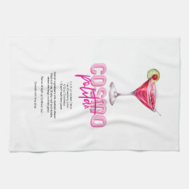 Paño De Cocina Receta de cóctel de color de agua rosa Cosmopolita