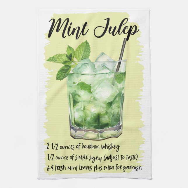 Paño De Cocina Receta de cóctel de julep de menta (Vertical)