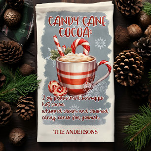 Paño De Cocina Receta de Cóctel de Navidad de Cacao con Bastón de