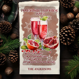 Paño De Cocina Receta de cóctel de Navidad de Ponche de Granada