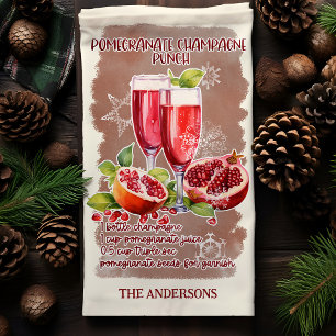 Paño De Cocina Receta de cóctel de Navidad de Ponche de Granada