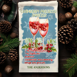Paño De Cocina Receta de cóctel de Navidad de Prosecco de arándan
