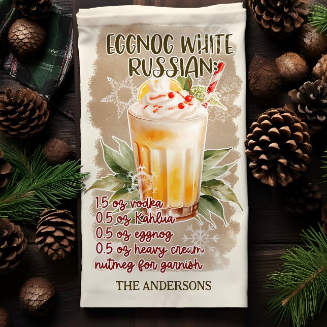 Paño De Cocina Receta de Cóctel de Navidad Eggnog White Russian (Subido por el creador)