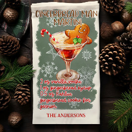 Paño De Cocina Receta de cóctel de Navidad Martini de hombre de j
