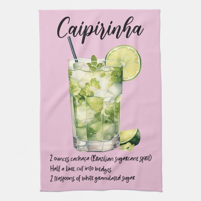 Paño De Cocina Receta de cócteles de Caipirinha (Vertical)