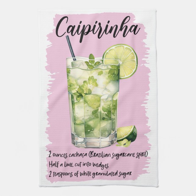 Paño De Cocina Receta de cócteles de Caipirinha (Vertical)