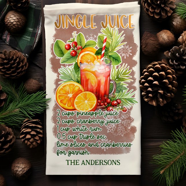 Paño De Cocina Receta de cócteles para Navidades de jugo jingle (Subido por el creador)
