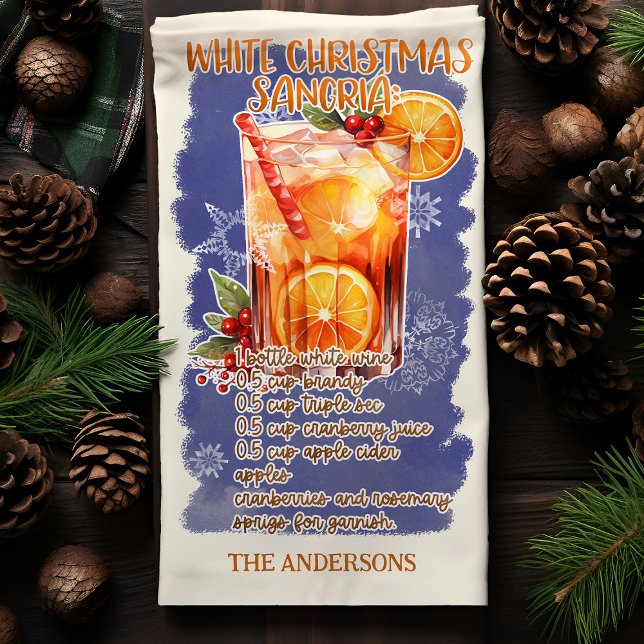 Paño De Cocina Receta de cócteles Sangria Holiday para Navidades  (Subido por el creador)
