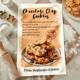 Paño De Cocina Receta de Galletas con Chips de Chocolate Personal