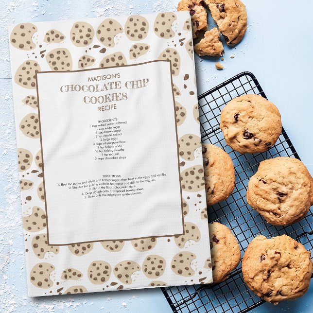 Paño De Cocina Receta de galletas de chocolate Keepsake (Chocolate Chip Cookies Recipe Keepsake Kitchen Towel)