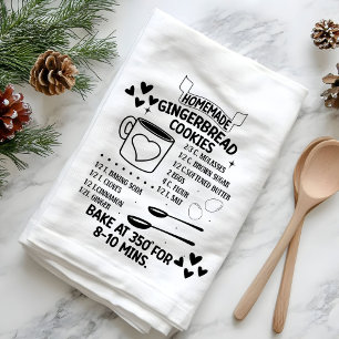 Paño De Cocina Receta de Galletas de Jengibre Caseras Regalo de N