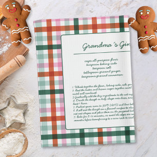 Paño De Cocina Receta de Gingham Family Keepsake