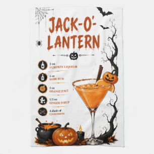 Paño De Cocina Receta de Jack O Lantern de Halloween