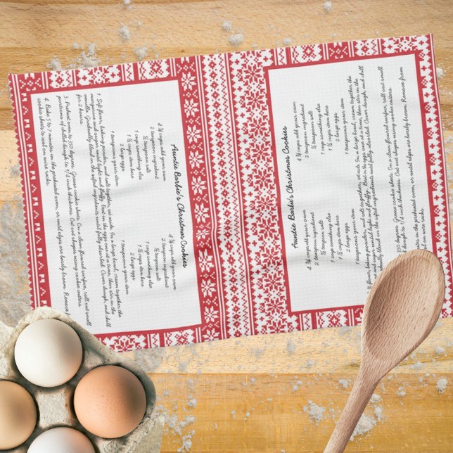 Paño De Cocina Receta de la familia de invierno de franja blanca  (Subido por el creador)