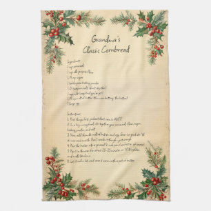Paño De Cocina Receta de la familia Vintage Christmas Holiday